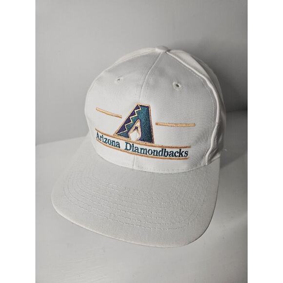 Vintage Arizona Diamondbacks The Game Split Bar Snapback Cap Hat White MLB - Picture 1 of 8